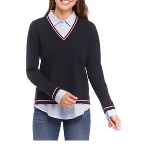 Tommy Hilfiger Women's 2Fer V-Neck Sweater